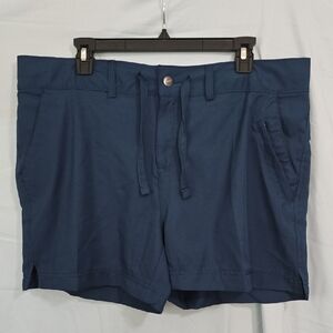 Magellan Outdoors Women's XL Blue Chino Shorts Drawstring Pockets